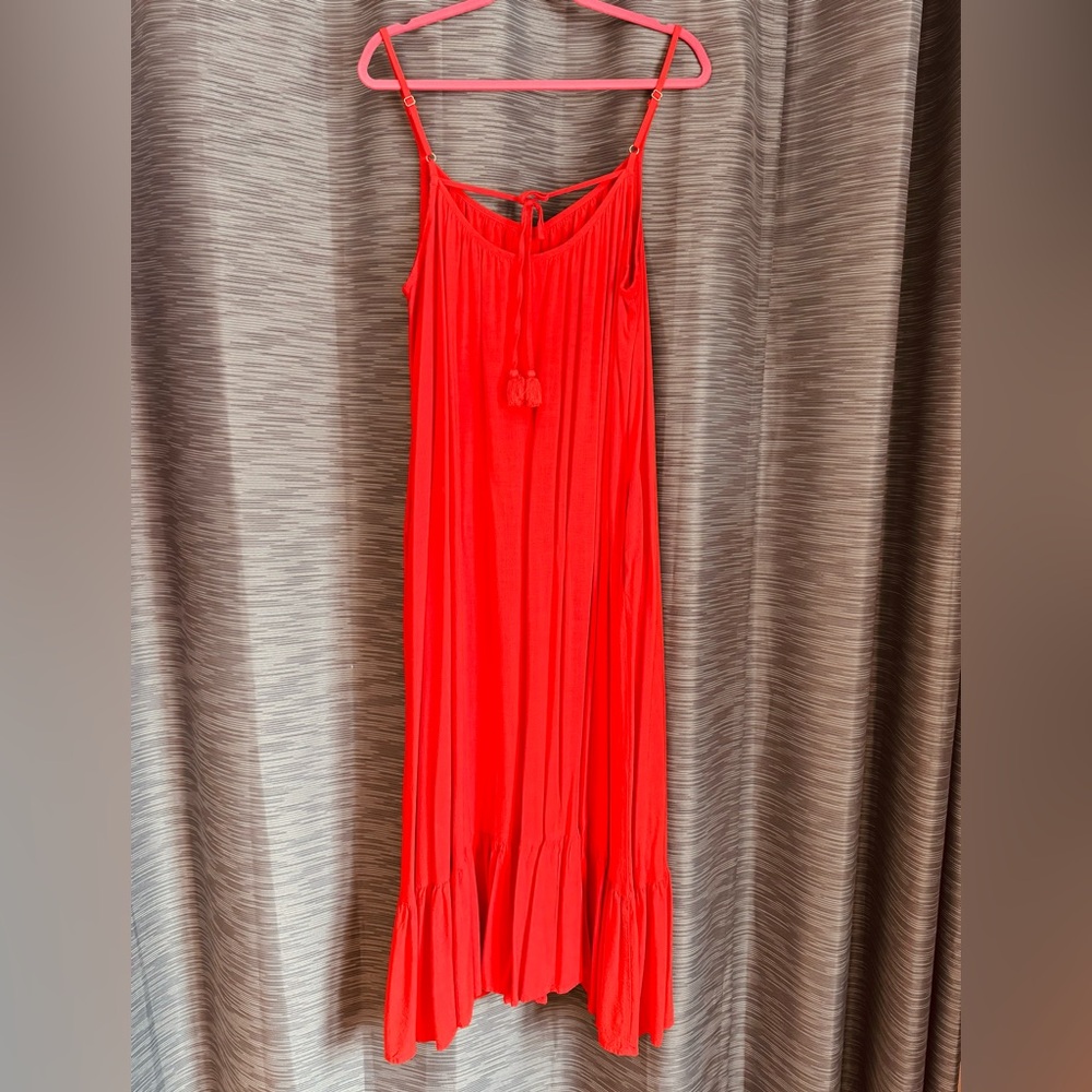 Ava & Viv Orange Maxi Dress Size 1X - Picture 3 of 8
